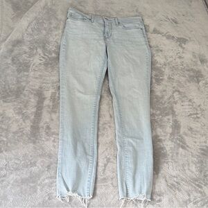 Light Wash Distressed Hem Women's Levi Skinny Jeans